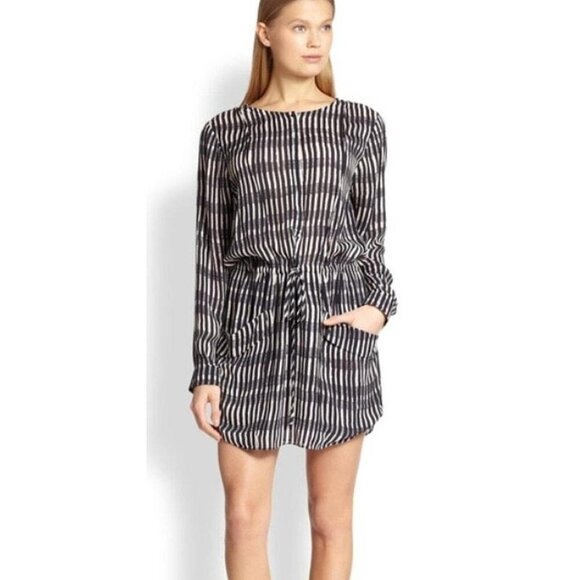 ALC Simona Silk Long Sleeve Mini Dress Size Small - Picture 1 of 11